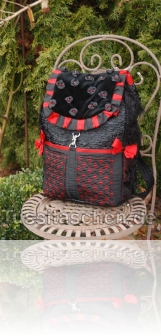 Schwarz-roter Rucksack