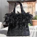 Handtasche aus schwarzer Spitze