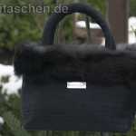 Handtasche aus schwarzer Dupionseide